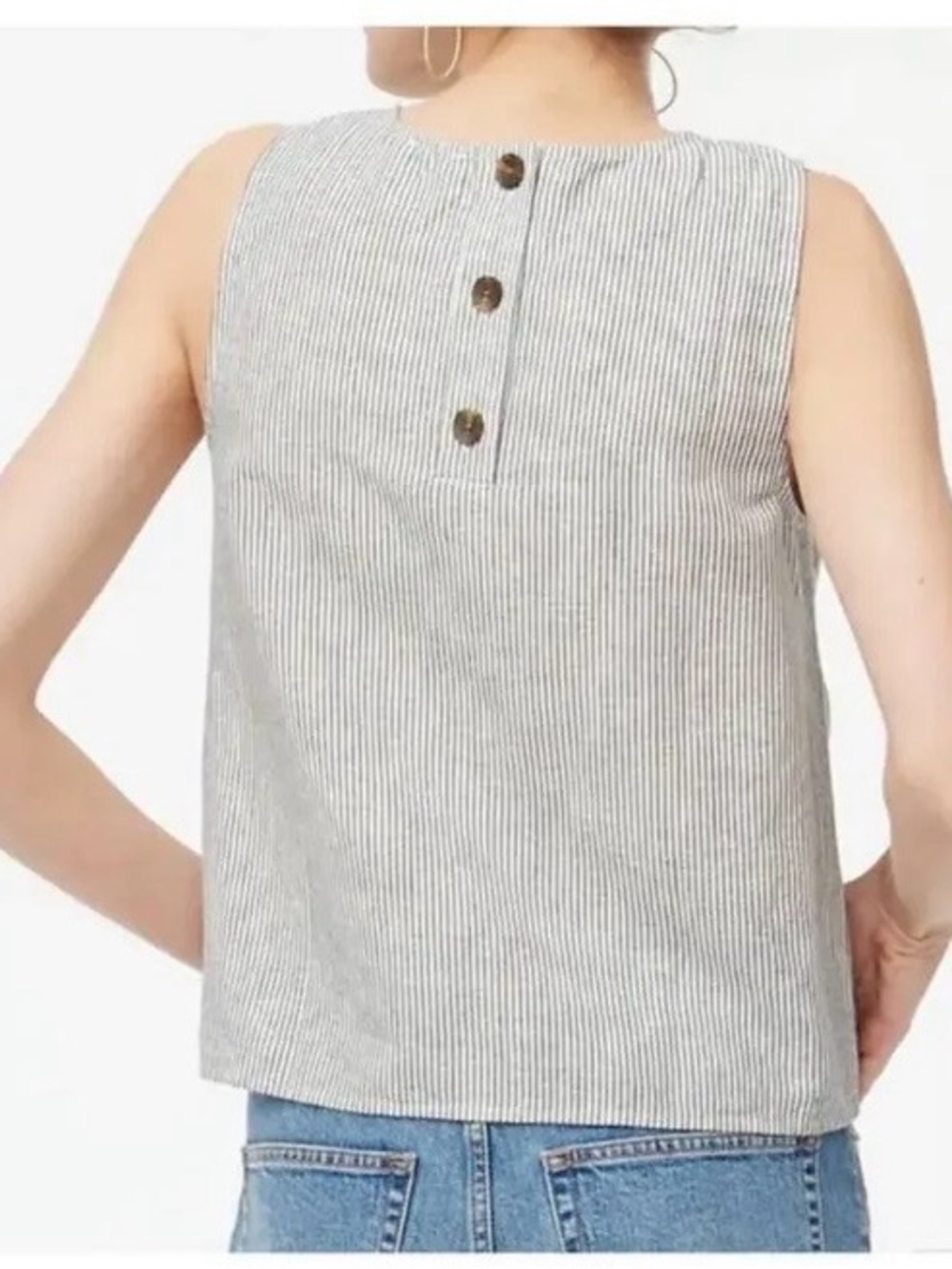 J. Crew Striped Gray Tank Top - Picture 2 of 7